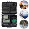 300Pcs/Set Carp Fishing Accessories Set with Storage Box Assorted Swivels Screws Pins Soft Tube Sleeve Blocking Bean Carp Fishing Gear Equipment Kit