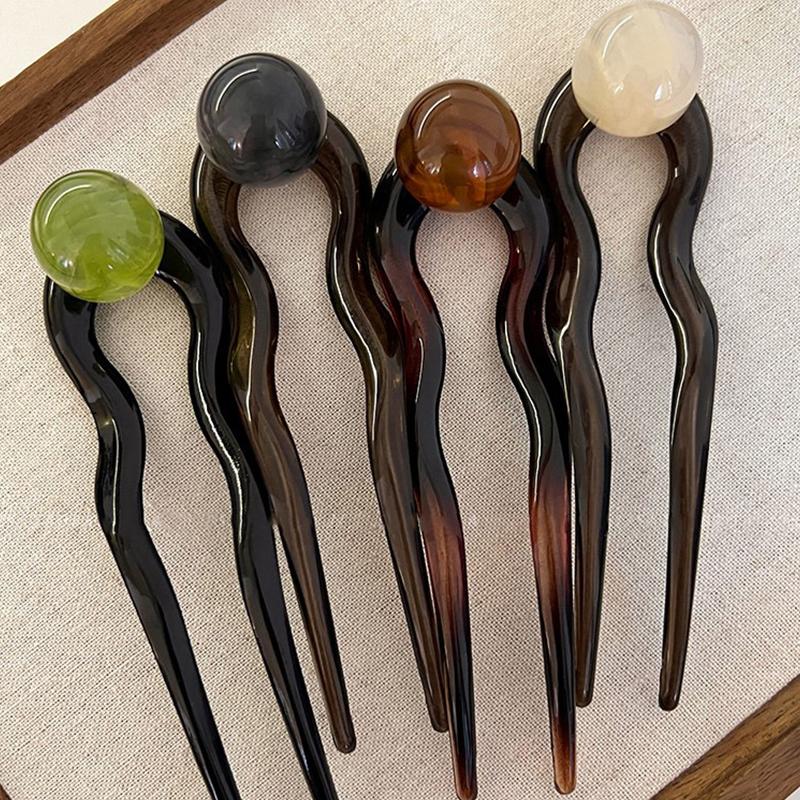 1 шт. Винтажная заколка для волос с жемчугом цвета румянца для женщин; U-образная заколка для волос высокого класса; Летние аксессуары для волос