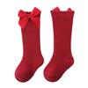 Испанские розовые детские носки до колена с большим бантом для девочек