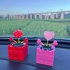 Swaying Heart Rose Car Ornament - A Lovely Floral Decoration for Car Interior and Home, Ideal As A Lady's Gift