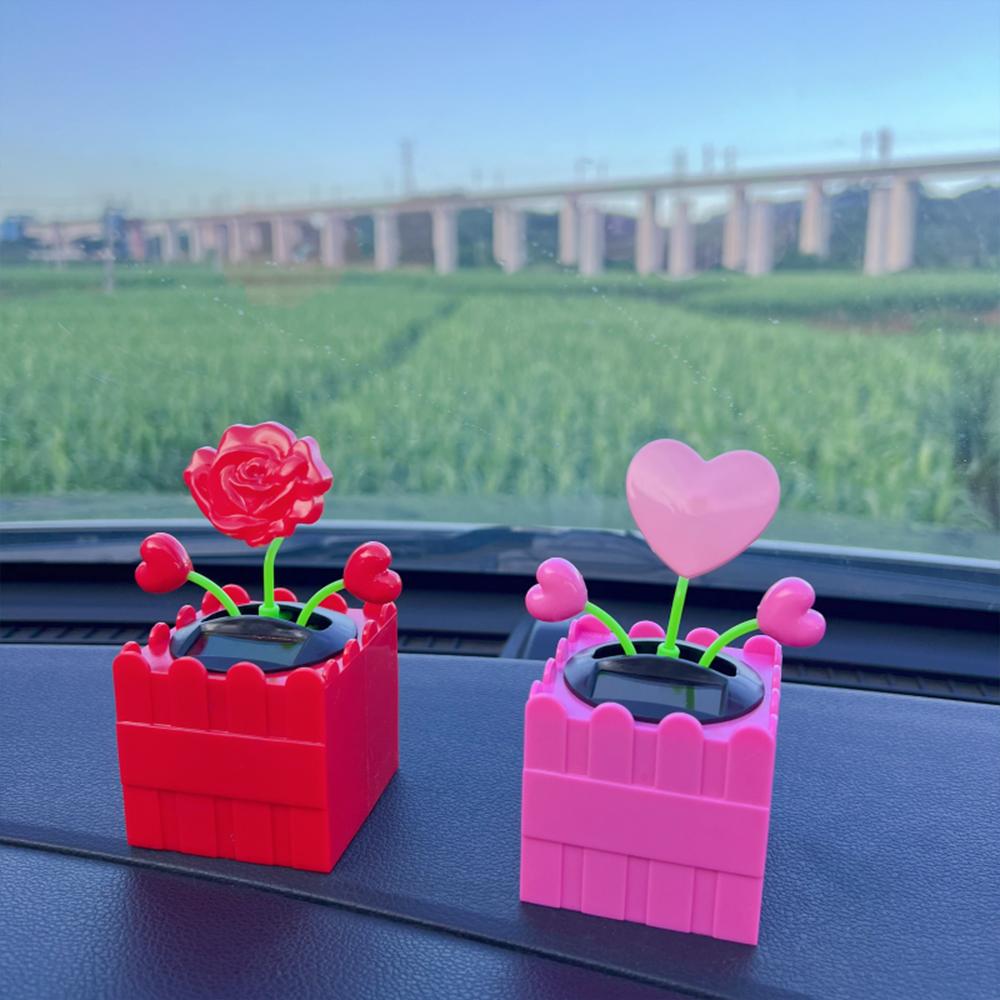 Swaying Heart Rose Car Ornament - A Lovely Floral Decoration for Car Interior and Home, Ideal As A Lady's Gift