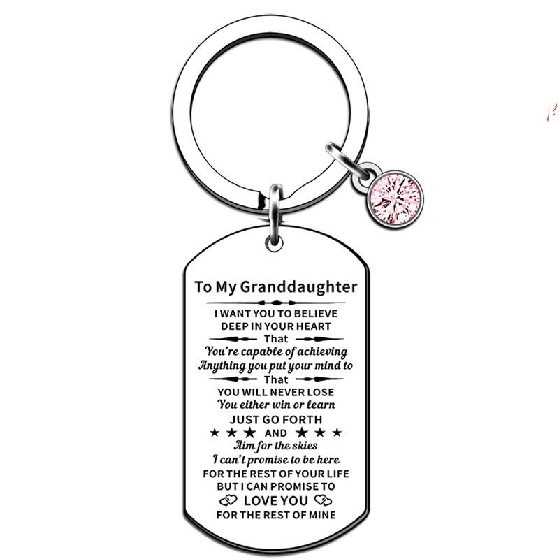 Оптовый брелок из нержавеющей стали в подарок на День отца и День матери тете и племяннику современный и простой стиль