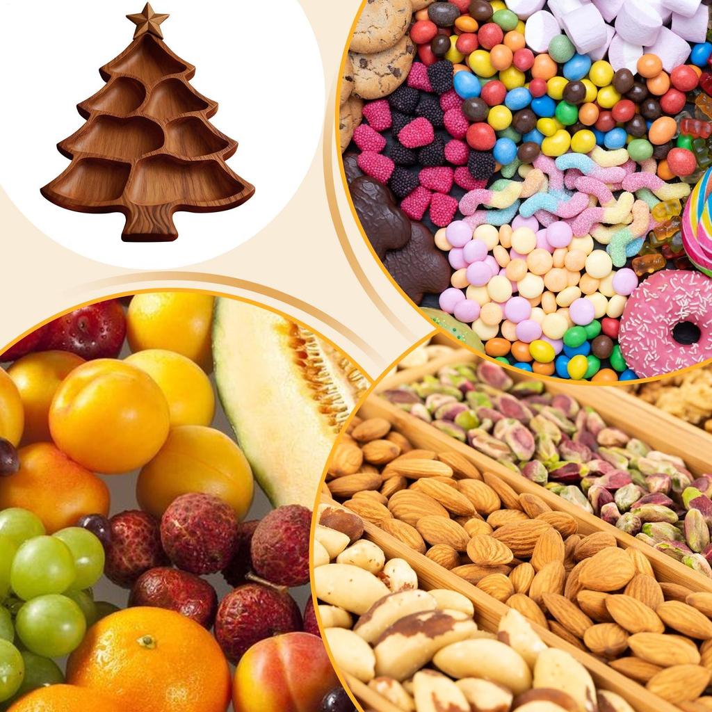 Рождественская елка Шарcuterie Доска Деревянные подносы в виде рождественской елки Рождественское сервировочное блюдо Доска для сыра для фруктов и десертов