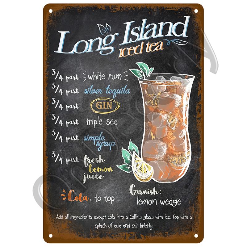 Plaque Metal Sign Plate Vintage Posters Wall Art Drink Beer Cocktail Tin Sign Decoration For Bar Pub Club Man Cave Iron Painting