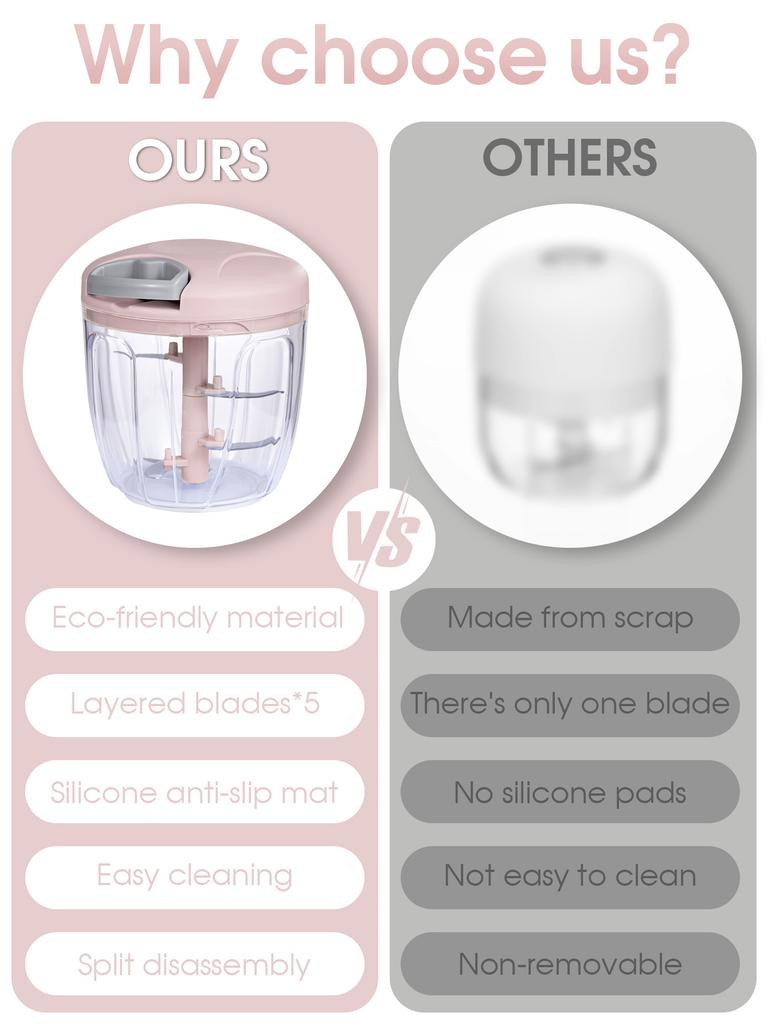 900 мл Очень большая вместимость Ручной измельчитель чеснока/Овощерезка/Кухонная мясорубка/картофелемялка - Кухонная утварь