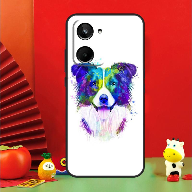Border Collie Watercolor For Realme 15 Pro GT7 GT6 10 11 12 13 14 Pro Plus C67 C63 C61 C55 C51 C53 C35 C75 C65 Case