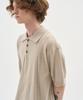 BLOND9 Soft Cable Collar Short Sleeve Knit_Beige
