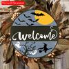 2d Flat 20*20cm, Popular Home Decoration Halloween Ghost, Wooden Circular Logo Creative Decorative Plaque, for Home, Kitchen, Garden, Bedroom, Bar