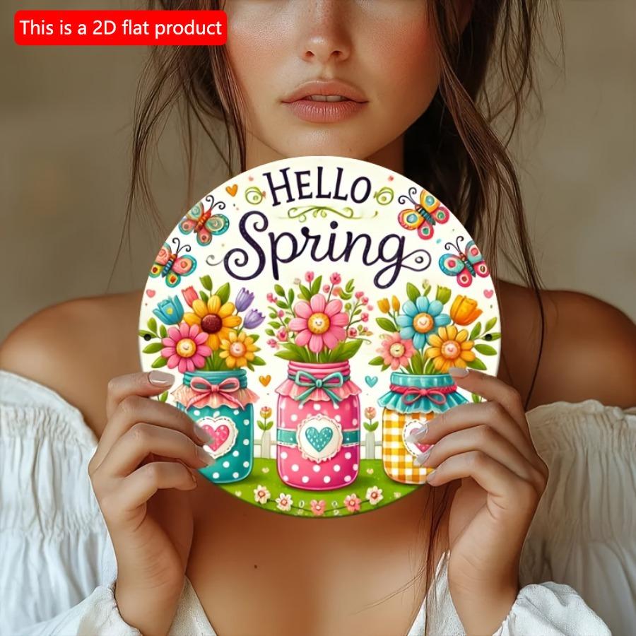 1pc 2d Flat Vintage Spring Tulip Wooden Sign - 20cm Perfect for Home, Kitchen, Garden, Office & More Decor