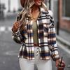 Женская модная клетчатая свободная повседневная осенняя и зимняя куртка с длинными рукавами