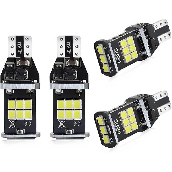2PCS Car 921 912 LED Bulb Reverse Light, 6500K 15SMD Chipsets Canbus Error Free Vehicle Backup Light, 906 922 W16W T15 Automotive Exterior Lamp Bulb,