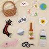Cartoon Animal & Food Iron-On Embroidery Patches for Clothing, Bags, & Hats
