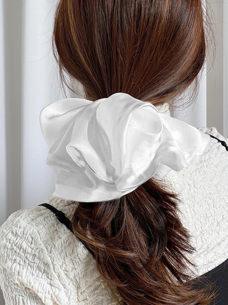 Lystrfac Stain Silk Oversize Scrunchies for Women Girls Solid Color Hair Rope Elastic Hair Band Hair Tie Hair Accessories