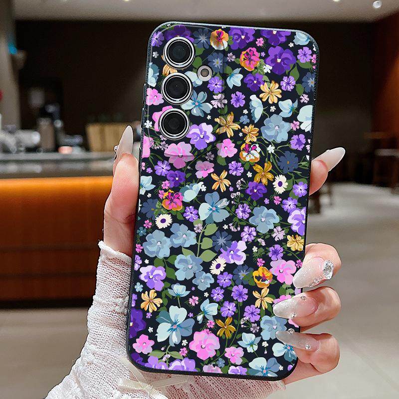 Масляная живопись Цветочный чехол Для Samsung S26 S25 Ultra S24 FE S23 Plus S22 S21 A15 A16 A17 A35 A36 A37 A54 A55 A56 A57 5G Кожаная текстура Мягкий чехол