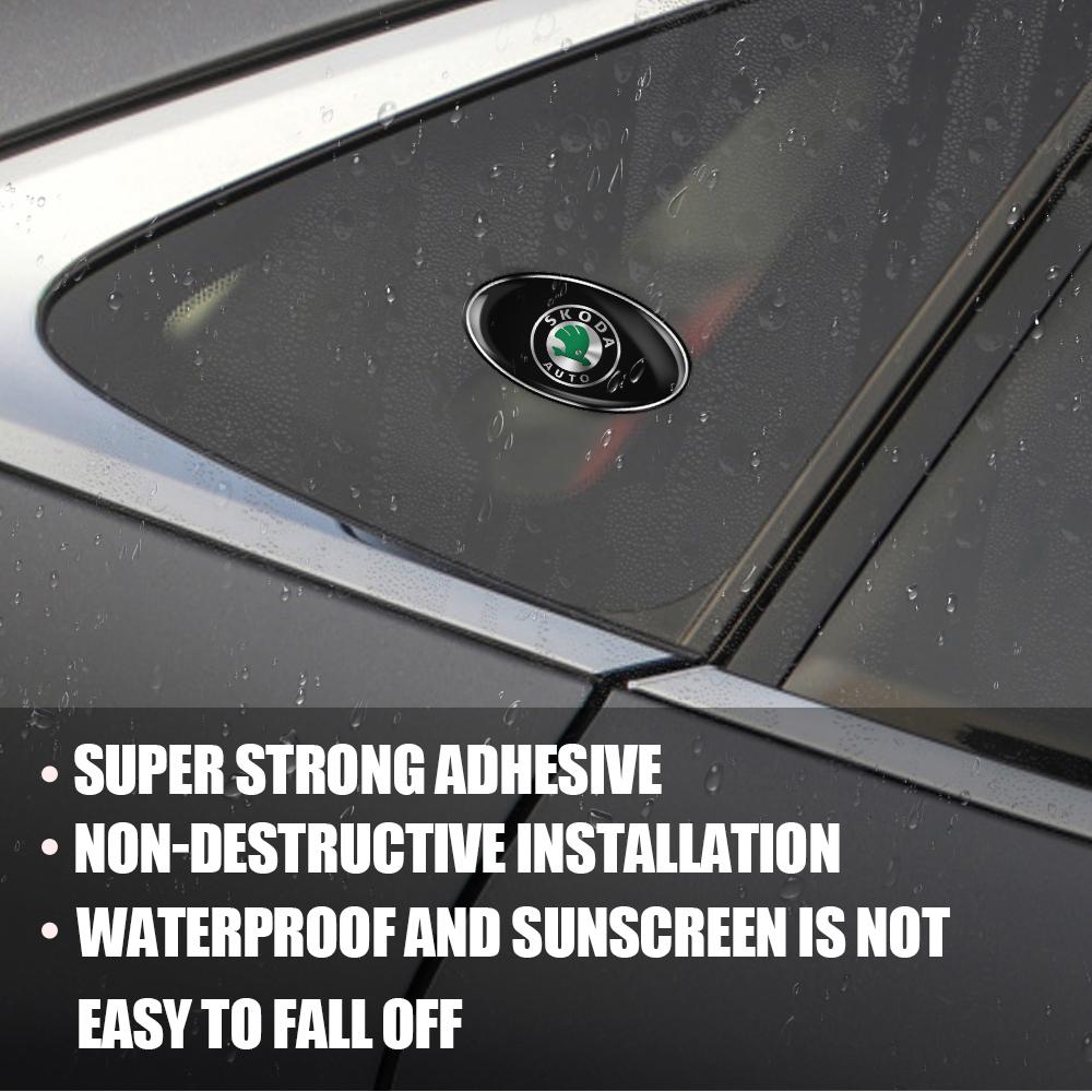 Aluminium Car Body Window Trunk Oval Emblem Sticker Decoration Accessories Auto Styling For Skoda VII Octavia Rapid Fabia Superb