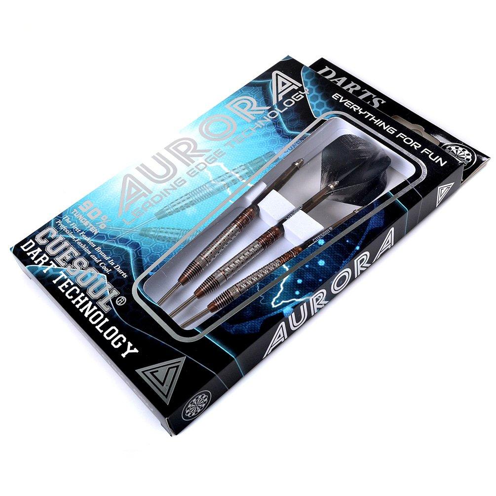CUESOUL AURORA SERIES 23g Steel Tip 90% Tungsten Darts Brown Titanium Nitride Coating Set J3107 Length 50.1mm Max Dia 6.9mm 2BA Crystal Brown Shafts
