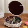 European-Style Alloy Jewelry Peacock Silver Storage Box,Earring Circle Organizer Jar Candy Container Dressing Table Decoration