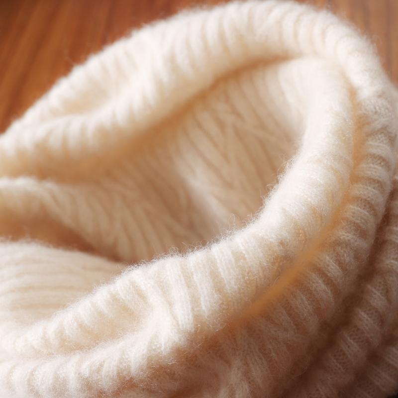 Women 100%Wool Ring Scarf Turtleneck False Collar One Loop Neckerchief Knitted Elastic Warm Soft Pattern Fashion Woolen Scarves