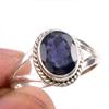 Натуральный драгоценный камень иолит, ручная работа, серебряное ювелирное кольцо 925 пробы, размер 8,5 z7A63