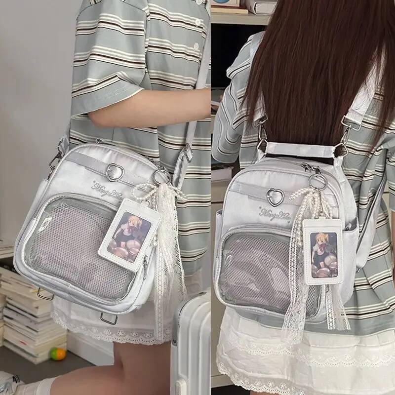 Новая сумка-переноска в стиле Y2K Ita для переноски, прозрачная сумка в стиле Sweet Girls, вместительная повседневная сумка-тоут для женщин, сумка-шоппер для DIY-дисплея, рюкзаки