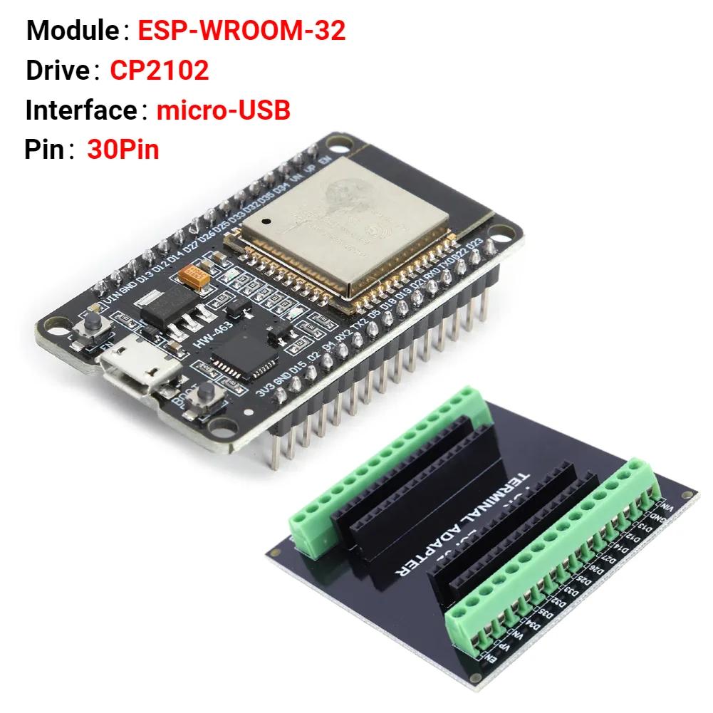 Плата разработки ESP32 Модуль WiFi+Bluetooth Двухъядерный NodeMCU-32S ESP32-WROOM-32D 32U 30-контактная плата Сверхнизкое энергопотребление