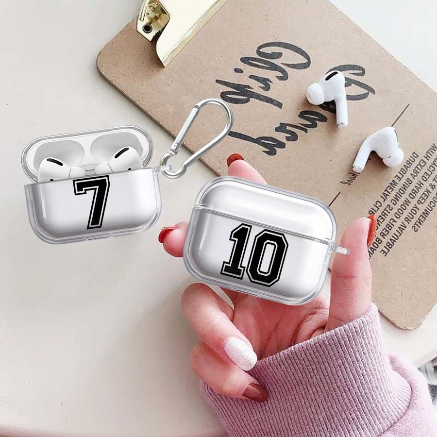 Счастливые номера 10 7 Прозрачные Чехлы для Наушников Чехол Для Airpods 4 Pro3 2 Pro 1 Pro2 3