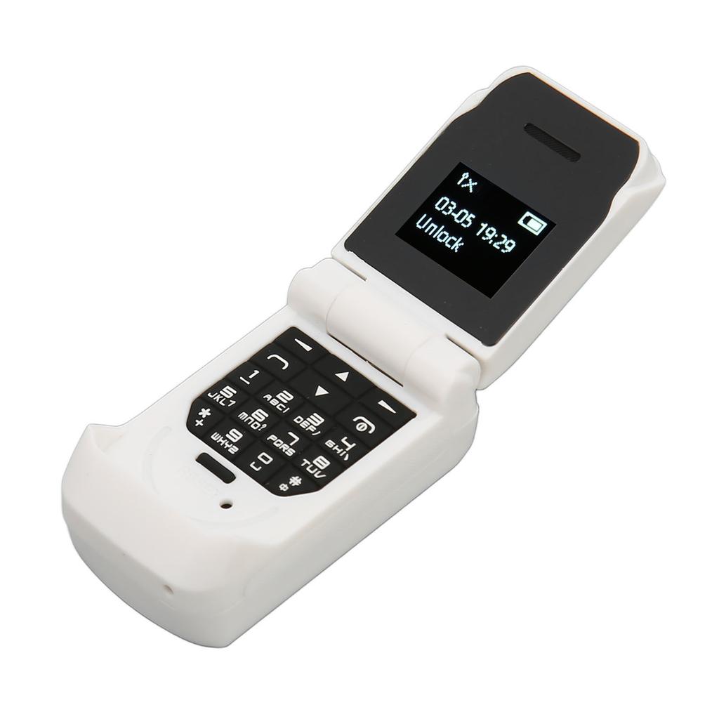 Маленький раскладной телефон 0,66-дюймовый OLED-экран 64x48 32 МБ 64 МБ 300 мАч аккумулятор Bluetooth раскладной сотовый телефон для