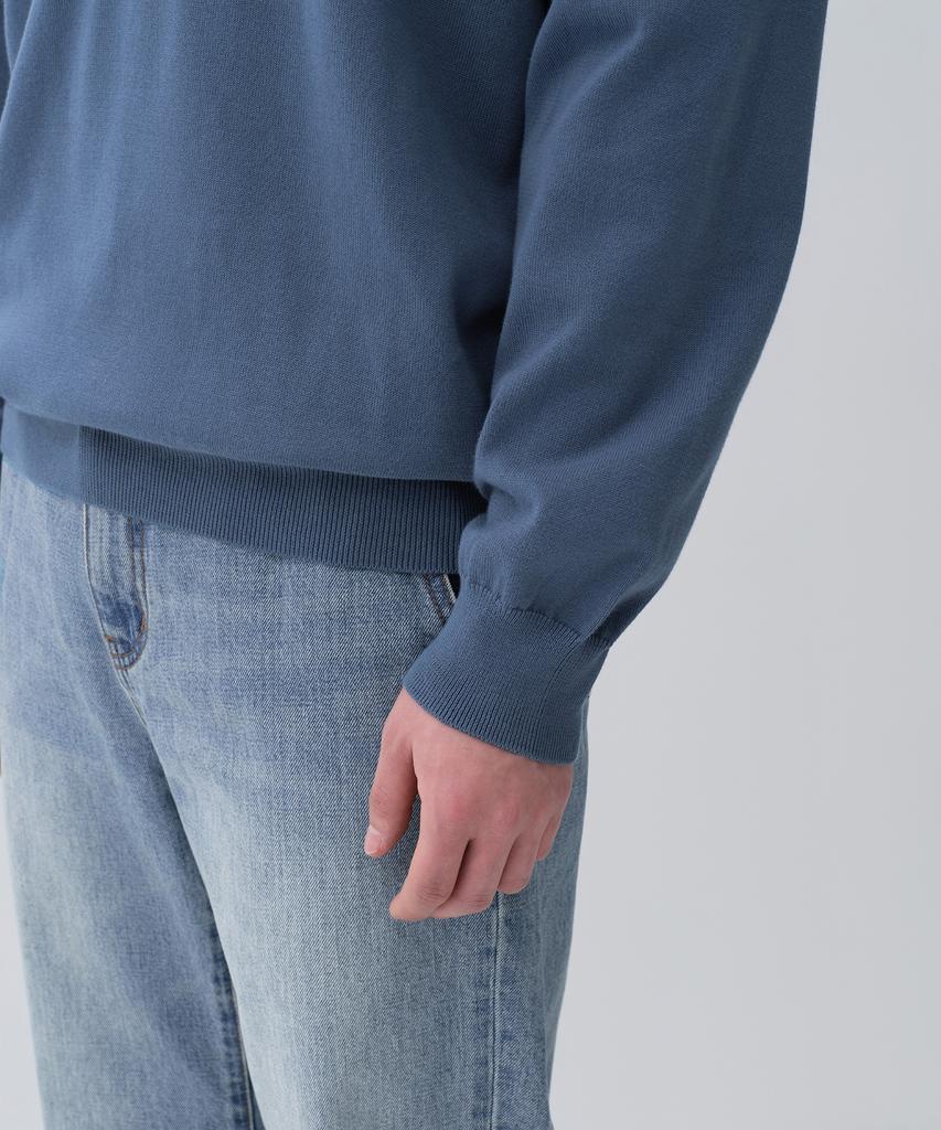 MUSINSA STANDARD Washable Supima Cotton Crew Neck Knit [Blue Grey]