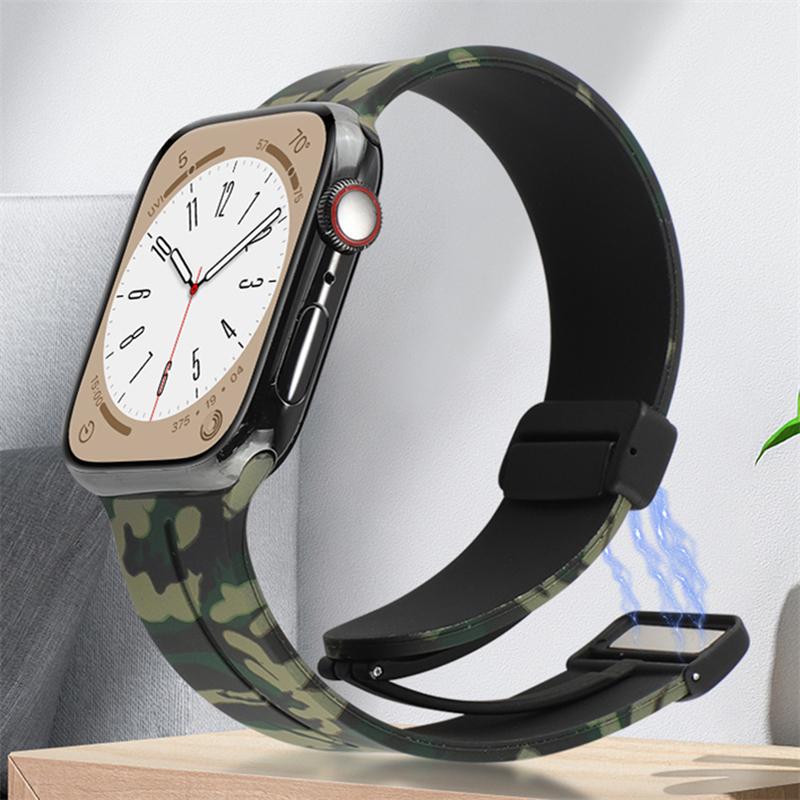 Силиконовый ремешок для Apple Watch, магнитный спортивный браслет, ремешок для часов для IWatch Series 1 2 3 5 6 Se 7 8 Ultra38mm 40mm 41mm 42mm 44mm 45mm 49mm