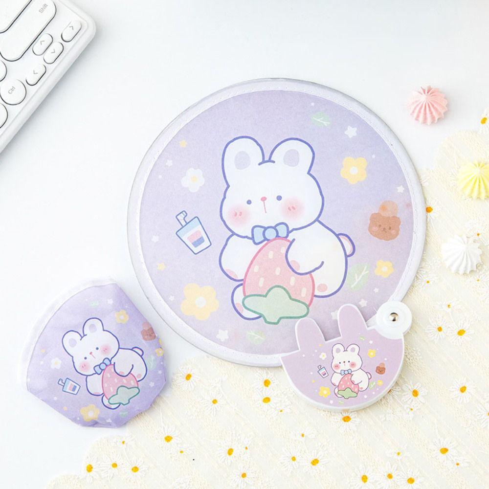 Пляжный газон Ручной веер Детский маленький веер Карманный маленький круглый веер Мини складной веер