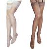 Garter Peacock Lace High 15 Denier [M's Life] Women's Stockings, Pantyhose, Socks, (Brown/White)