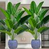 2 шт. Реалистичные искусственные банановые растения, искусственное зеленое растение для улицы, украшение для дома, имитация зеленого растения для улицы - без цветочного горшка