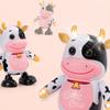 Kids Electric Cow Toy with LED Light Music Singing Dancing Cartoon Dairy Cattle Toy Toddlers Interactive Educational Movable Eyes Animal Musical Toy