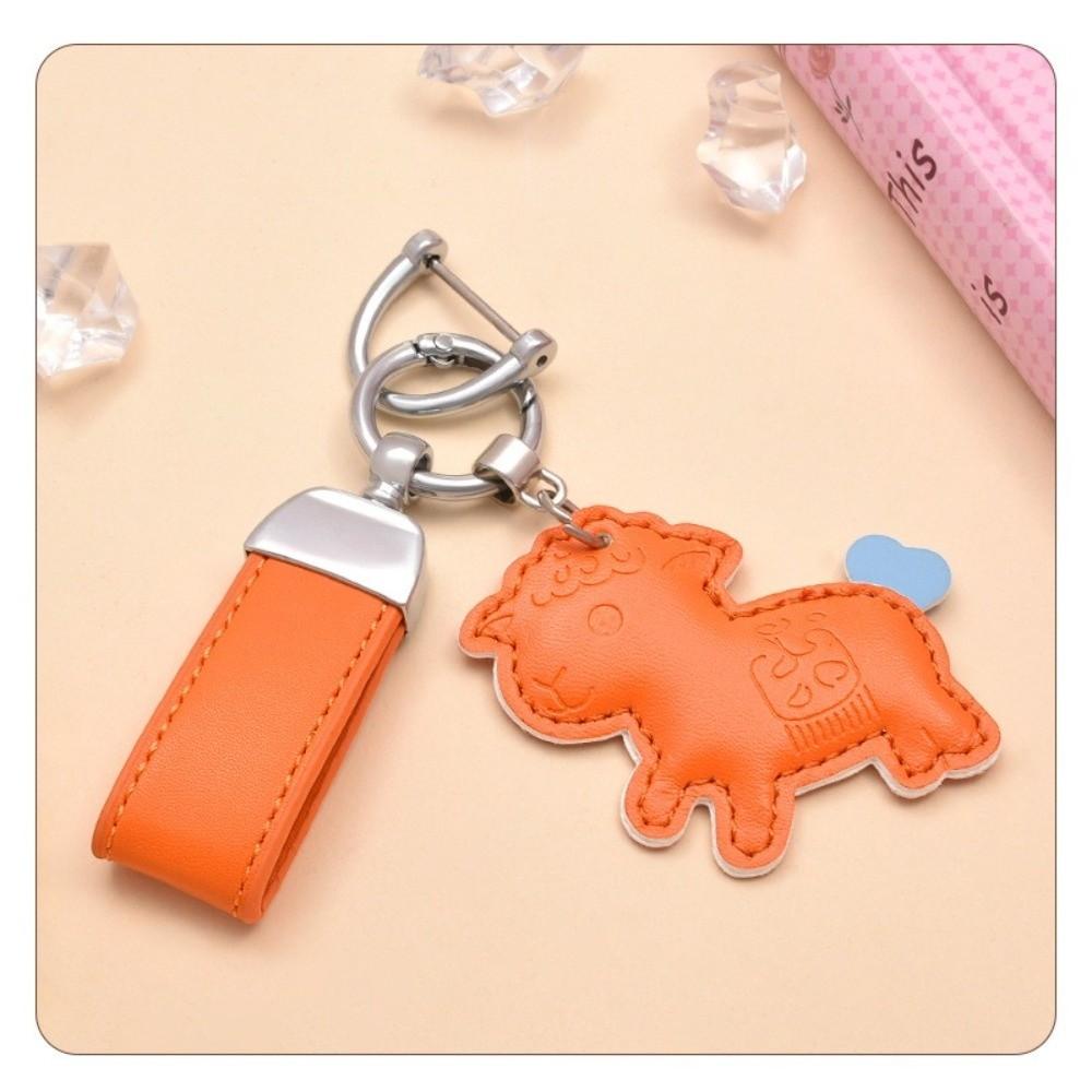 PU Leather Goat Keychain Handmade Animal Keychain Sheep keychain Zodiac Year of the Sheep Gift