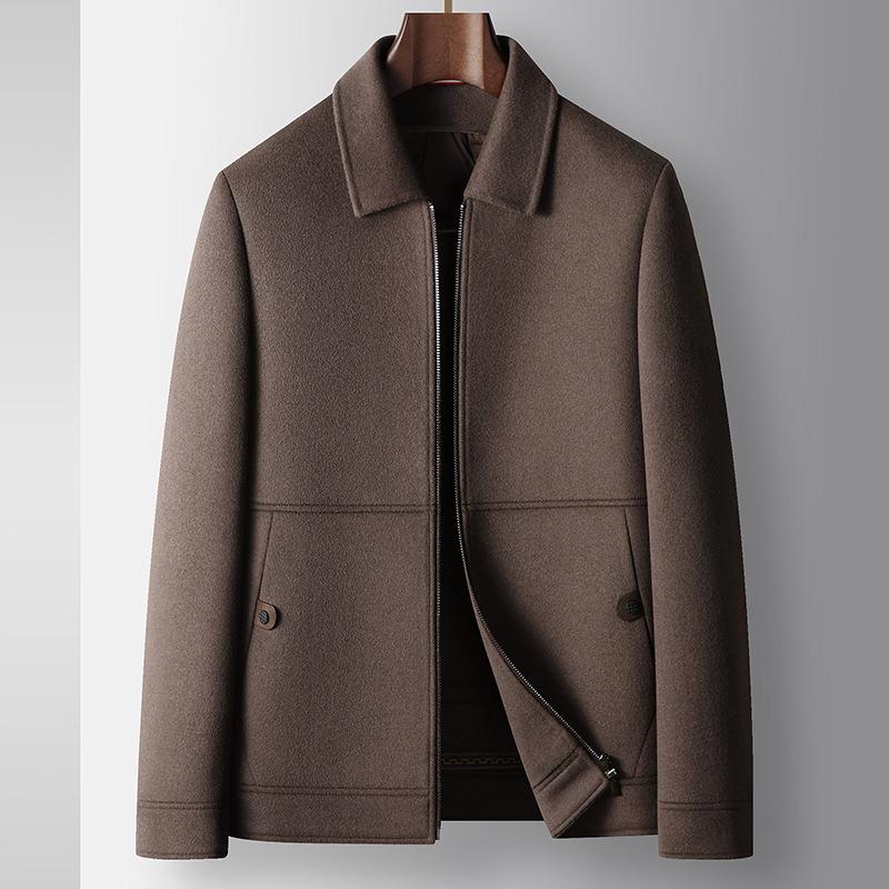 Куртка с застежкой-молнией, молодежная, легкая, роскошная, деловая, на гусином пуху, двусторонняя, шерстяная, термокуртка