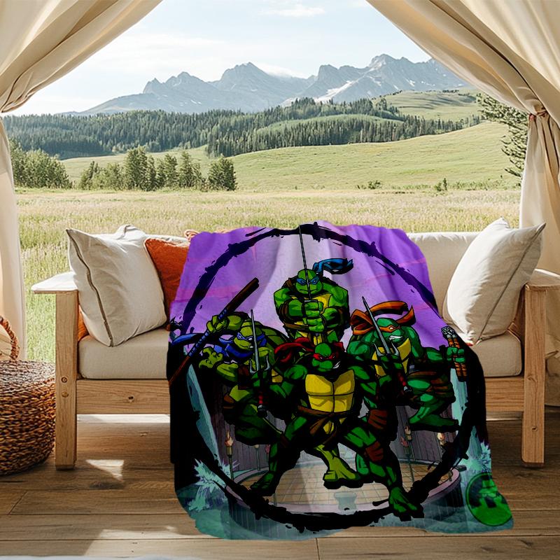 Turtles Power Print Flannel Blanket, Soft Warm Lightweight Throw Blanket for living Room,Sofa Bed Camping office