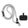 10MM Cell Phone Lanyard Metal Polyester Adjustable Shoulder Strap Around Neck Strap for Most Smartphones Grey