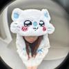 Y2K Fashion Winter Warm Cute White Cat Plush Ear Protection Hat
