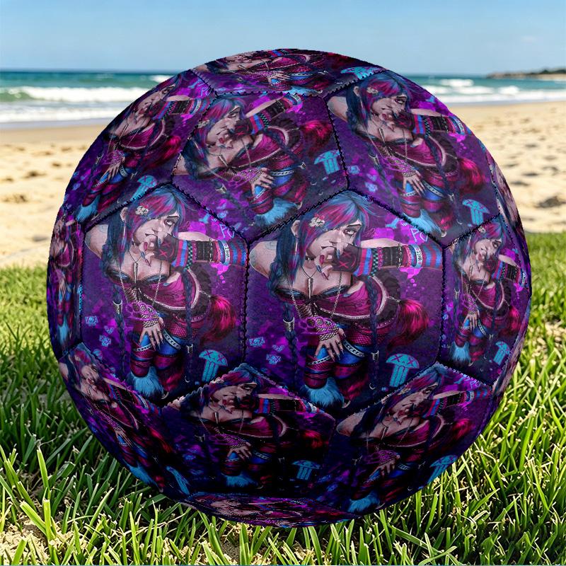 Jinx Print Size 5 Soccer Ball, PU Wear Resistant Football for Match Training and Daily Practice, Birthday Gift for Soccer Fans