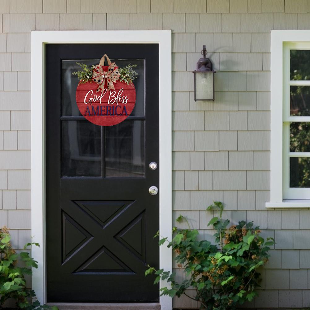 4th of July Wooden Sign Memorial Day Patriotic Sign Independence Day Decoration for Home Wall Front