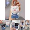 Plush Angry Cat Keychain With Denim Overalls For Anime Collectors And Gift Givers