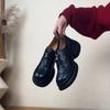 Soft Leather Version~ Thick-soled Muffin Bottom Deep-mouth Loafers, Women's One-pedal Round Head Retro Small Leather Shoes, Versatile Single Shoes