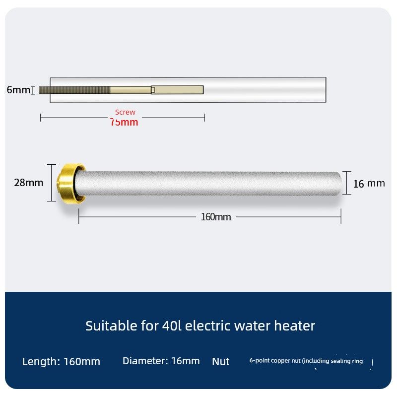 Suitable for Changhong Electric Water Heater Magnesium Rod 40/50/60/80L Drain Port Accessories Cast Type Sacrificial Anode Rod