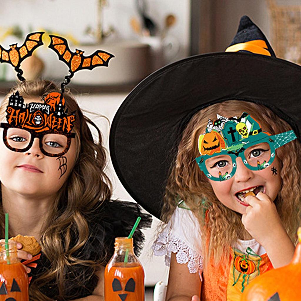 Halloween Glasses 12 Pieces Paper Festival Eyewear Halloween Spooky Glasses For Cosplay Nightclub Events Birthday Photography