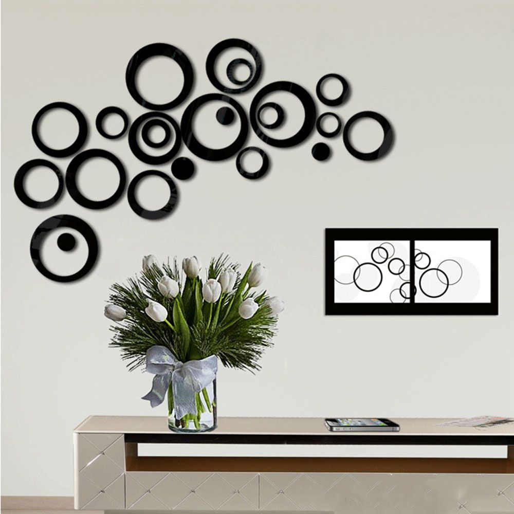 5PCS/Set Removable Wall Art Home Decor Wall Stickers Round Decals Mural 3D Circles