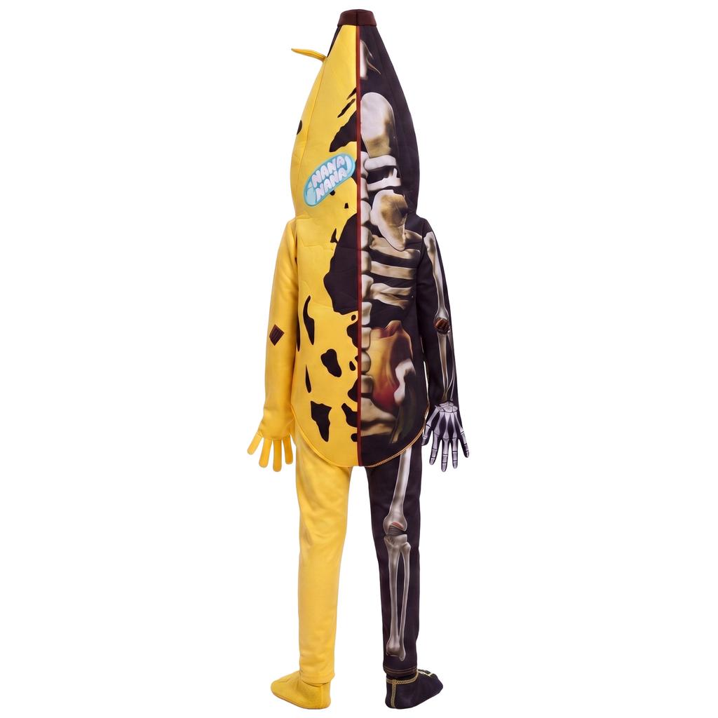 Half-Skeleton Banana Cosplay Costume for Kids Halloween Party Stage Performance Outfit