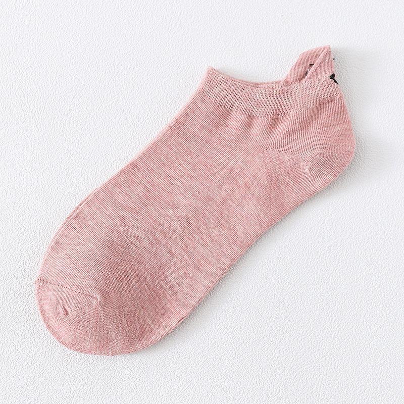 Новые женские веселые носки с мультяшным смайликом, милые вышитые носки до щиколотки, забавные носки для девочек, хлопковые носки