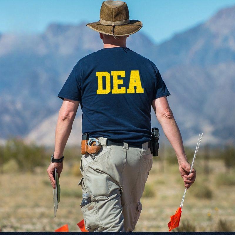 Военная тактика Агент США по борьбе с наркотиками Тактическая команда Письмо Чистый хлопок Принт Уличная тренировочная футболка с коротким рукавом