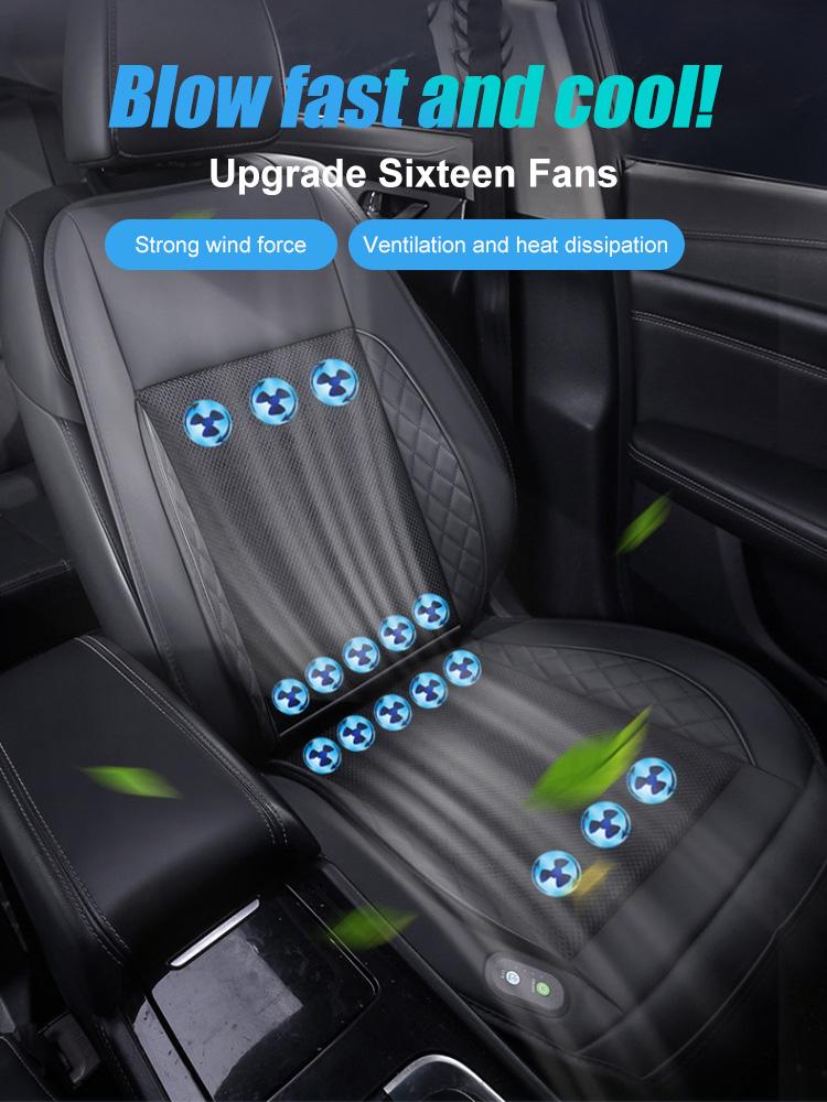 Охлаждающая подушка для сиденья автомобиля 8/16/24 вентилятора Массажная летняя подушка для автомобиля 12 В Вентилятор для обдува вентиляционных сидений Чехлы для прикуривателя