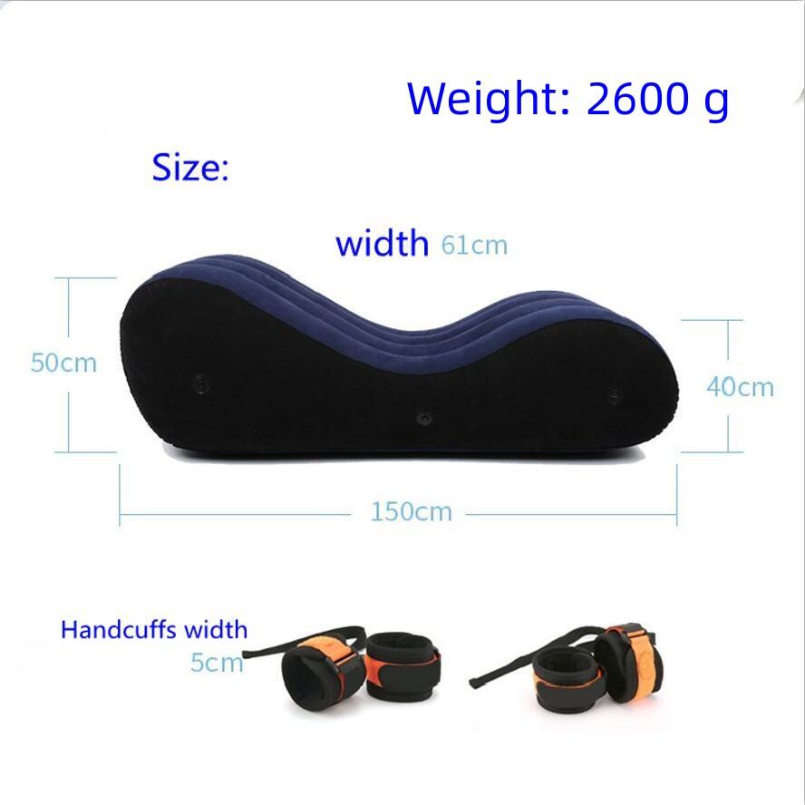 VaHppy Надувные диваны-кровати в форме S "Секс на лошадях" Индивидуальные подушки безопасности Вибрирующие волнообразные 150*61*50 см Наручники в комплекте